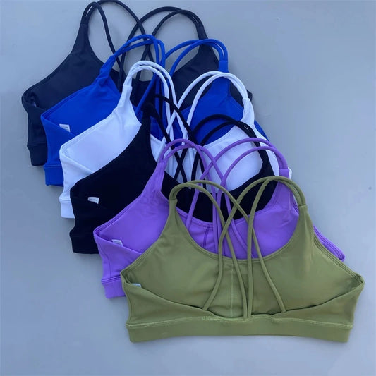 Womens tight, sweat free, cross back breathable sports bra